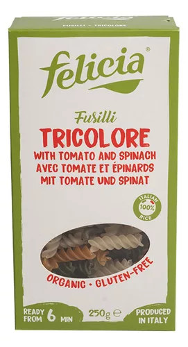 Felicia Bio rizs fusilli tricolor gluténmentes tészta 250 g