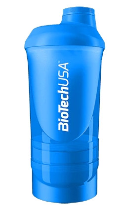 Keverőpalack Biotech Wave+ Shaker kék 600ml(+200ml+150ml)