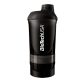 Biotech Keverőpalack Wave+ Shaker fekete füst 600ml(+200ml+150ml)