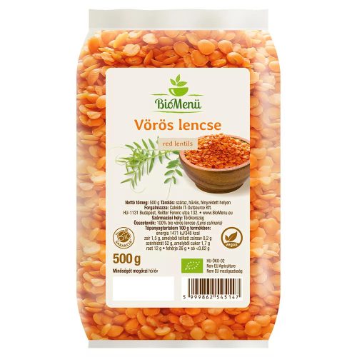 Biomenü Bio Vörös lencse 500 g