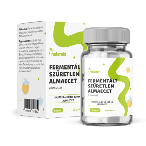 Netamin Fermentált Szűretlen Almaecet 400 mg kapszula 60 db