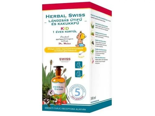 Herbal Swiss KID Medical lándzsás útifű szirup 300 ml - mézes szilva