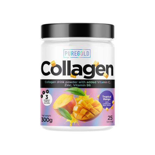 Pure Gold Collagen Marha és Hal kollagén gyümölcsdarabokkal 300 g - mangó