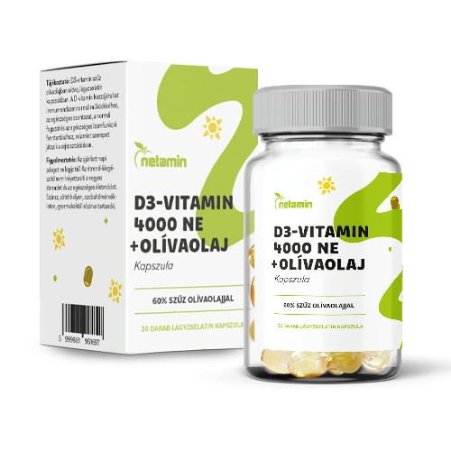 Netamin D3-vitamin 4000NE + olívaolaj kapszula 30 db