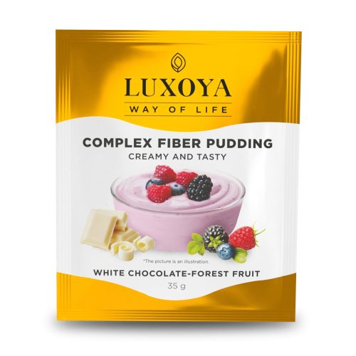 Luxoya Complex Fiber Pudding Rost puding Fehér csokoládé-Erdei gyümölcs ízű 35g 