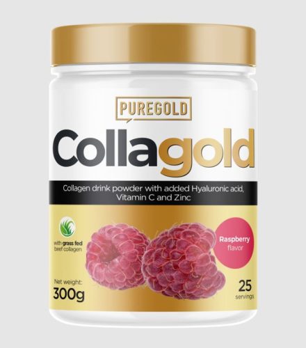 Pure Gold CollaGold Marha és Hal kollagén italpor hialuronsavval - Málnás 300g