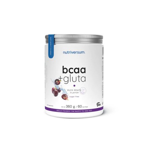 Nutriversum BCAA + GLUTA aminosav - Flow - 360 g - sugar free kékszőlő