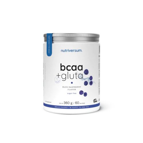 Nutriversum BCAA + GLUTA aminosav - Flow - 360 g - sugar free kék málna