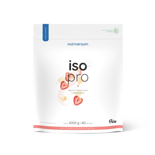 Nutriversum Iso Pro protein emésztőenzimekkel - Pure 1000 g - fehér csokoládé-eper