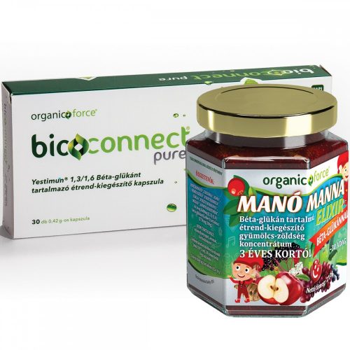 organic force Bioconnect Pure béta-glükán kapszula 30 db + Manó Manna Elixír 210 g