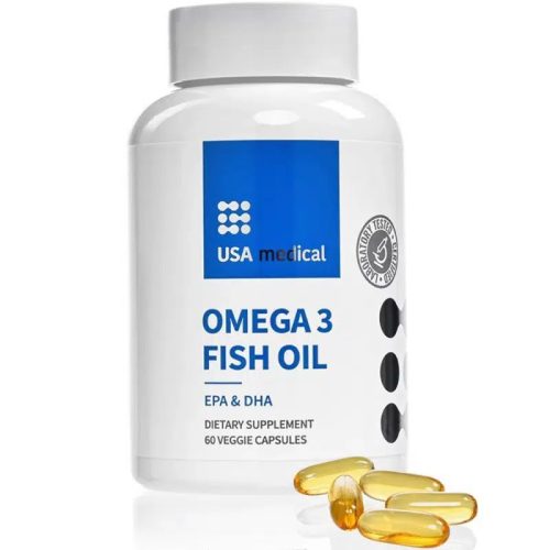 USA Medical Omega-3 Fish Oil Halolaj kapszula 60 db